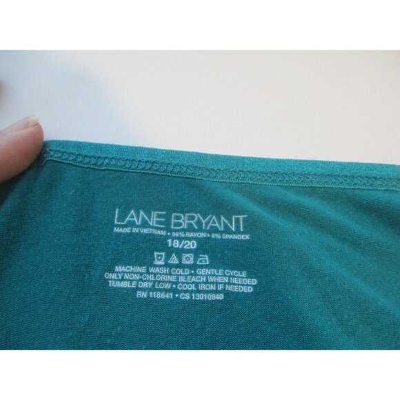 Lane Bryant 18/20 Teal Camisole Trim Adjustable Spaghetti Straps Rayon Spandex B - Picture 5 of 5